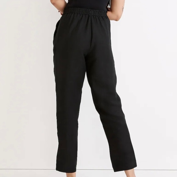 Madewell Black Linen Wide Leg Pants - Picture 2 of 7